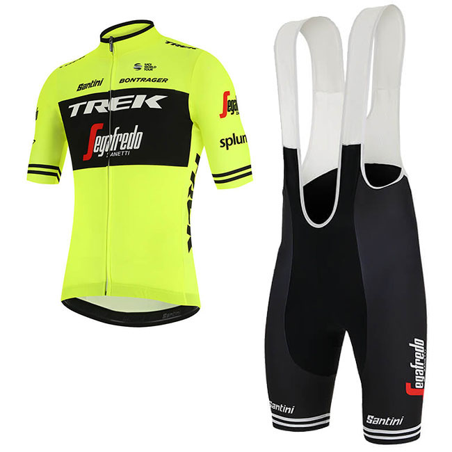 2019 Maillot Trek Segafredo Tirantes Mangas Cortas Verde Negro